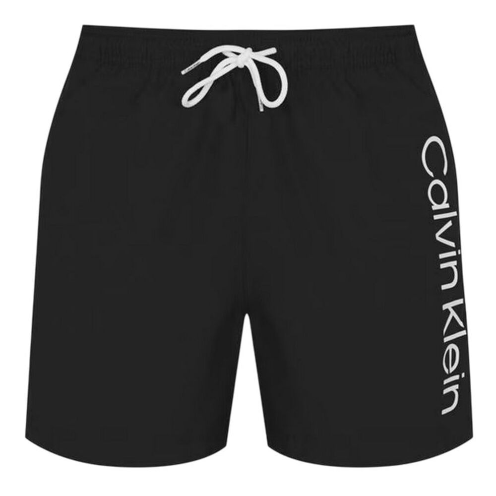 Calvin Klein Mens Logo Polyester Swim Shorts / Black